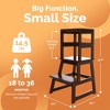 SDADI Kids Kitchen Step Stool Holds up to 150 Pounds with Safety Rail, Wide Platform Design, 4 Anti Slip Strips for 18 to 36 Months Old, Espresso - 3 of 4