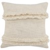 HomeRoots 20" Cream Cotton Throw Pillow with Fringe - 4 of 4