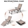 Crestlive Products 3 pc Outdoor Aluminum Adjustable Folding Chaise Lounge Chairs and Foldable Side Table Set - 3 of 4