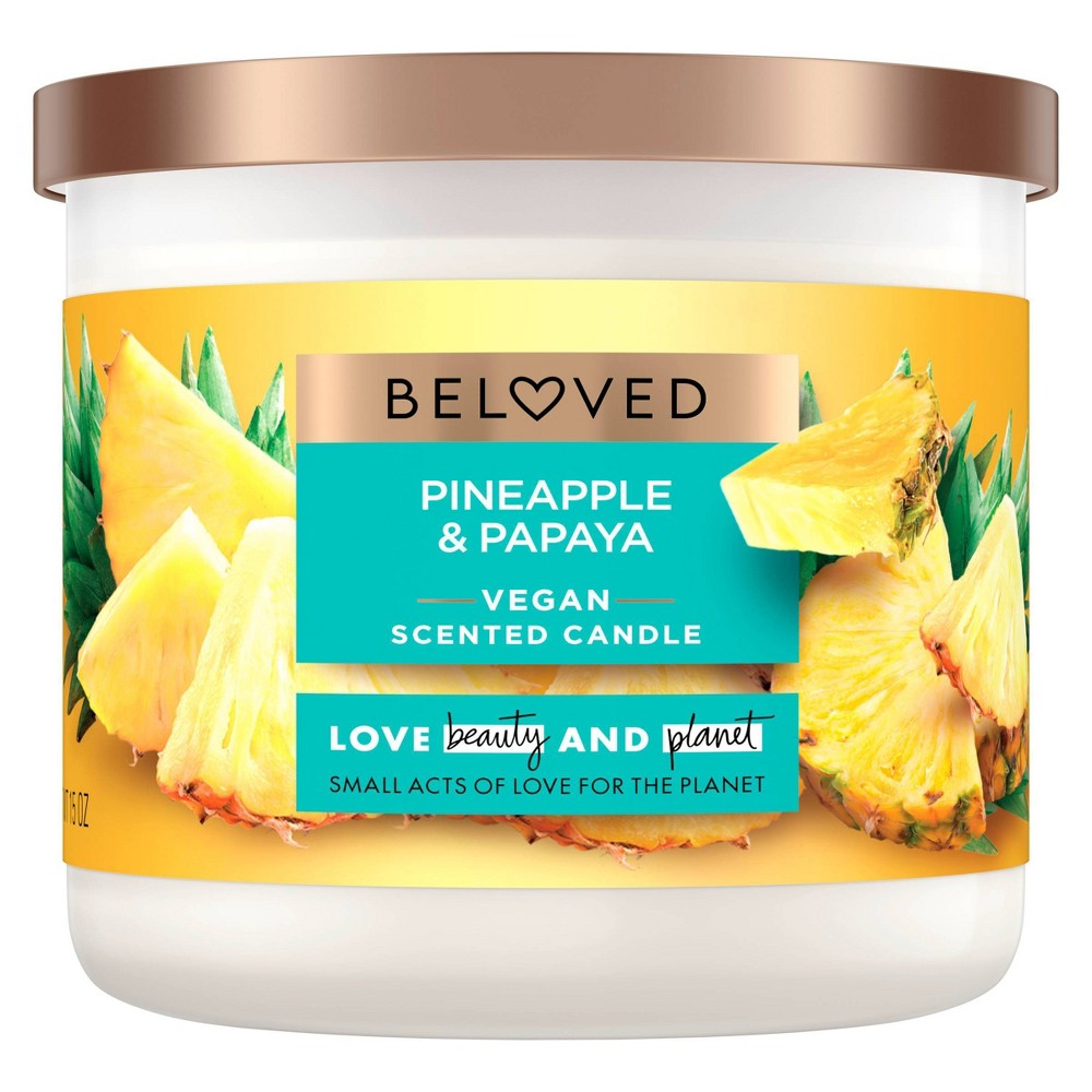 Beloved Pineapple and Papaya Vegan Scented Candle - 15oz