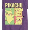 Girls' - Pokémon - Pikachu Pastel Grid Fitted Short Sleeve Graphic T-Shirt - 2 of 4
