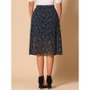 Allegra K Women's Chiffon Summer Vintage Floral Print A-Line Midi Skirts - 4 of 4
