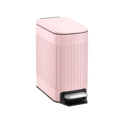 Slim Bathroom Trash Can with Lid Soft Close, 6 Liter/1.6 Gallon Stainless Steel Small Garbage Can