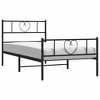 vidaXL Twin Metal Bed Frame with Headboard & Footboard, Sturdy Steel, Black, No Mattress - 2 of 4