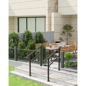 Hand Rails for Outdoor Steps, Aluminium Alloy Stair Railing with Installation Kit,  Porch Handrails for Concrete Exterior Steps - 1 of 4