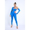 Slickblue Women's Color Binding Detailed Cutout Jumpsuit in Aqua/Fuchsia for Women, M, L, Perfect for Special Events - 2 of 4