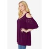 Roaman's Women's Plus Size Cold-Shoulder Ultra Femme Tunic - image 4 of 4