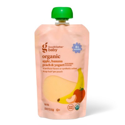 Organic Apple Banana Peach Yogurt Baby Food Pouch - 4oz - Good & Gather™