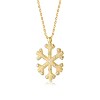 Guili Rose Gold-Plated Sterling Silver Snowflake Pendant Necklace with CZ in Gold or Rose Gold—Perfect for Your Winter Jewelry Collection. - 3 of 3