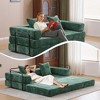 Chenille Floor Sofa Bed with Pillow and Armrests, Convertible Futon Couch for Small Spaces, Foldable Sofa Sleeper for Living Room or Bedroom-Koiai - 4 of 4