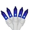 Northlight Mini Incandescent Christmas Lights - Blue - 20.25' White Wire - 100ct - 2 of 2