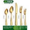 Aoibox 20 Piece Gold Silverware Set, Stainless Steel Flatware Set for 4, Food Grade Cutlery Utensil Set with Knife Fork Spoon, Mirror Polished - 2 of 4