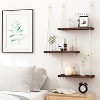 Attop Hanging Shelves for Wall, 3 Tier Boho Wall Decor Hanging Plant Shelf Floating Shelves Rope Rustic Wood Organizer Storage Hanger Rack - 3 of 4