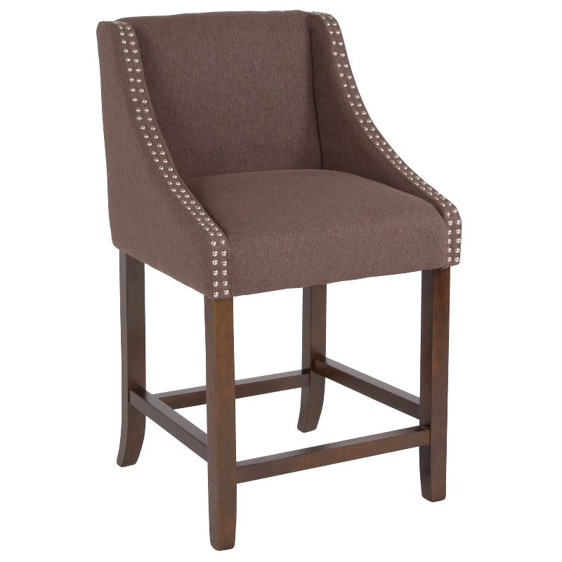 Merrick Lane Taylorsville 24 Inch Counter Height Stool with Nailhead Trim, 1 of 16