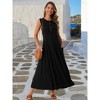 INSPIRE CHIC Women's Sleeveless Button Fit Flare A-Line Flowy Casual Long Dress - 4 of 4