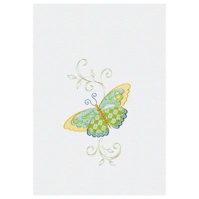 C&F Home Blue Butterfly Waffle Weave Cotton Kitchen Dishtowel