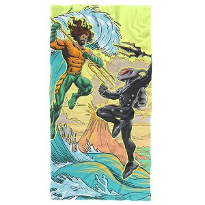 Aquaman And The Lost Kingdom Battle In The Ocean 30” x 60” Beach Towel - 1 of 4