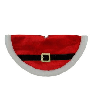Northlight 20" Traditional Red and White Santa Claus Belt Buckle Mini Christmas Tree Skirt - 1 of 3