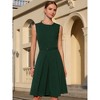 INSPIRE CHIC Women's Round Neck Sleeveless Zip Front Belted Fit Flare Work Dresses - 2 of 4