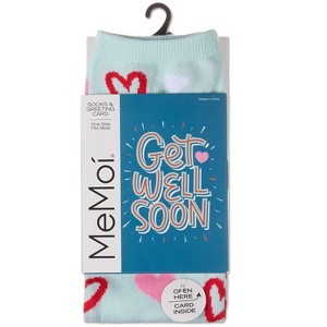 Memoi Just Chicken In On You Greeting Card Crew Socks Mint One Size - 1 of 4