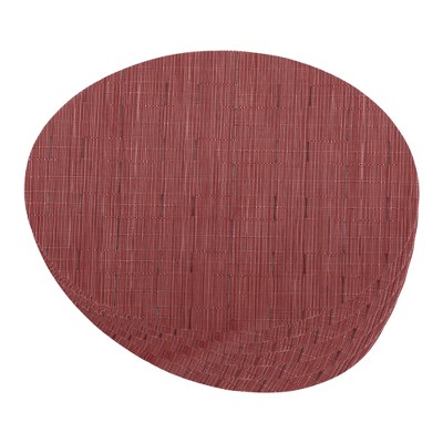 REGALWOVEN PVC Oval Kitchen Dining Table Decor Wipeable Placemats 6 Pcs