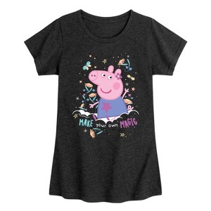 Girls' - Peppa Pig - Make Your Own Magic Fitted Short Sleeve Graphic T-Shirt - 1 of 4