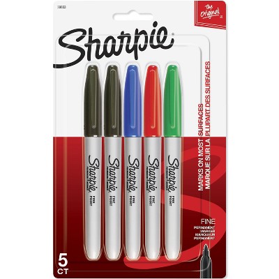 Sharpie 5ct Fine Tip Permanent Markers Multicolor