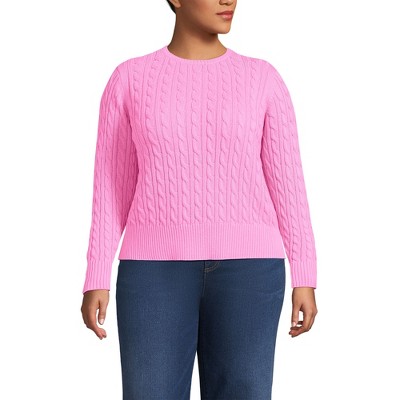 Lands' End Women's Drifter Modern Cable Crew Sweater
