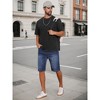 INSPIRE CHIC Men's Retro Distressed Crew Neck Short Sleeve Solid T-Shirts - 2 of 4