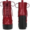 Perphy Women's Platform Lace Up Block Heel Western Combat Boots - 2 of 3