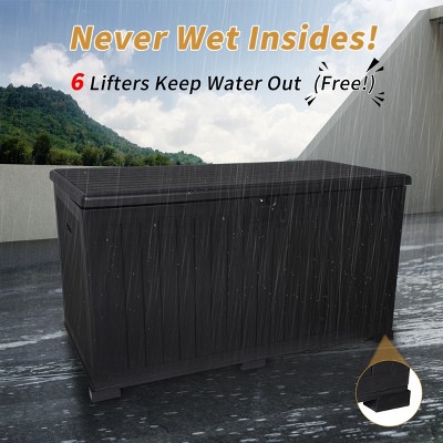 1pc Outdoor Storage Box, Weather-Resistant Resin Deck Bin with Lockable Lid & Tabletop Function for Patio & Garden Use - Coolbibila
