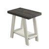 VYNXARIA Contemporary Two-Tone Wood Shelf Side Table in Weathered Charcoal and Beige - 3 of 4