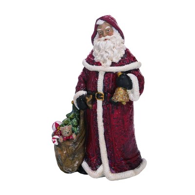 Transpac Resin 10 in. Red Christmas Traditional Santa