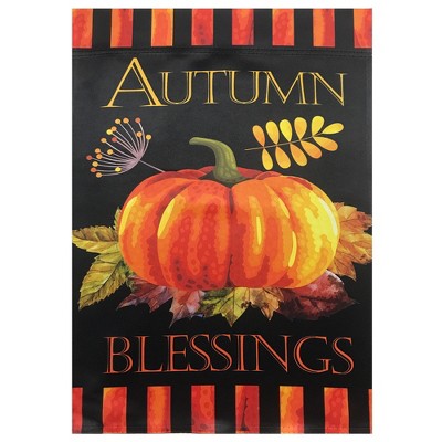 Northlight Autumn Blessings and Pumpkins Outdoor Garden Flag 12.5" x 18"