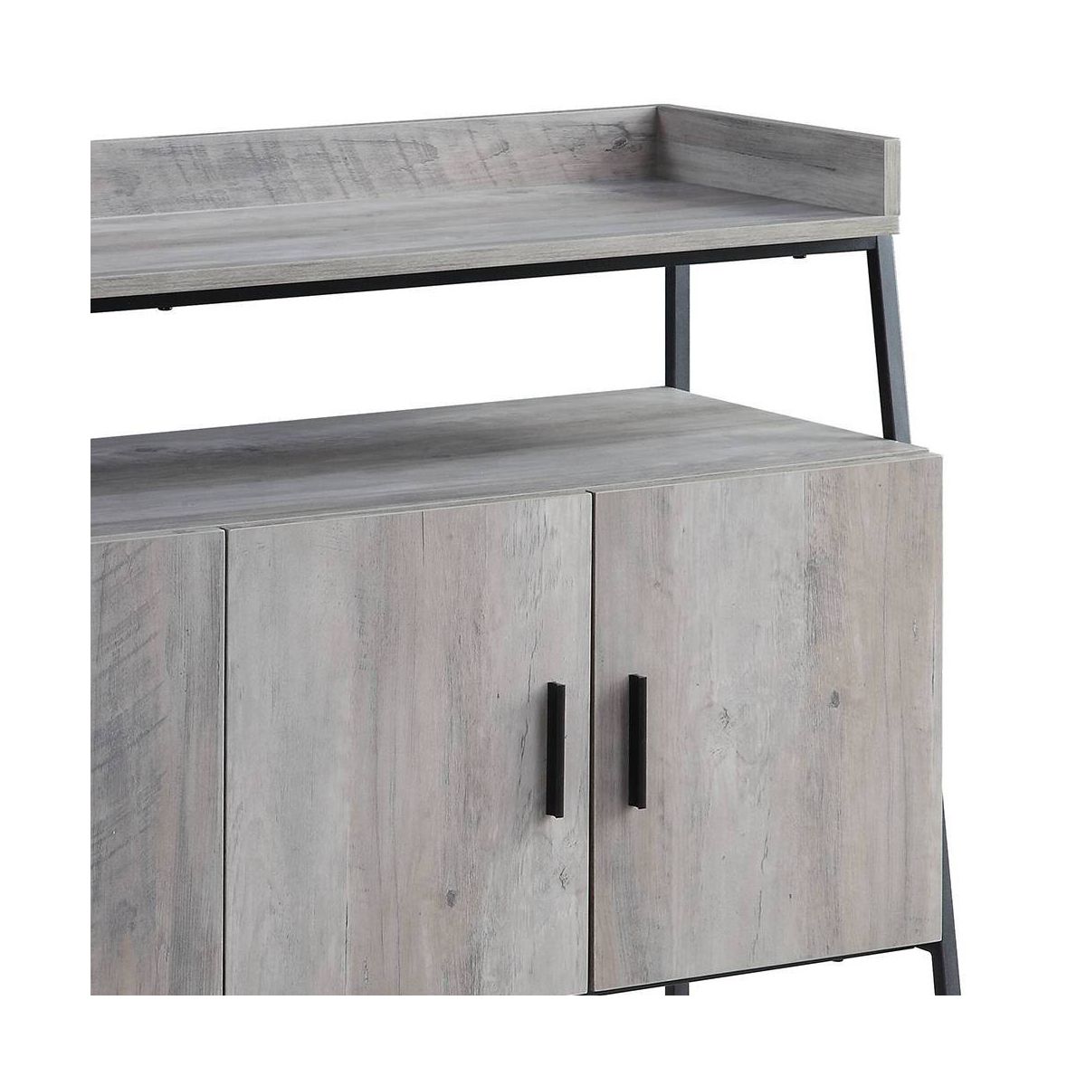 Acme Furniture 52" Samiya TV Stand for TVs up to 50" Gray Oak/Black Finish: Media Console with Open Back & Doors - thumbnail 6