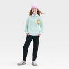 Girls' Pokemon Floral Eevee Elevated 1/4 Zip Sweatshirt - White/Lime Green - 4 of 4