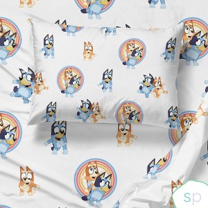 Saturday Park Bluey Rainbow in the Clouds 100% Organic Cotton Sheet Set - 1 of 4