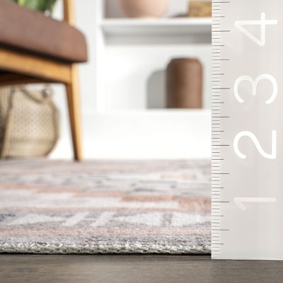 Leighton Light Orange Southwestern Washable Synthetic Area Rug