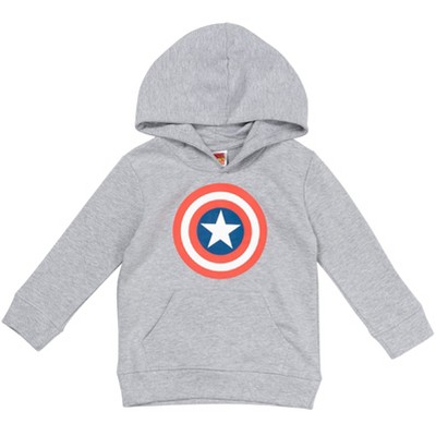Marvel Avengers Captain America Big Boys Fleece Pullover Hoodie Gray 14-16