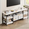 COUCHETA Modern TV Stand with 2 Fabric Drawers & 4 Open Shelves, Media Console for TVs up to 85 Inch - 3 of 4