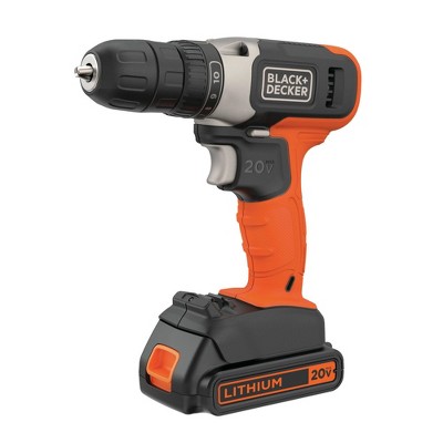 Black & Decker BCD702C1 20V MAX Brushed Lithium-Ion 3/8 in. Cordless Drill Driver Kit (1.5 Ah)