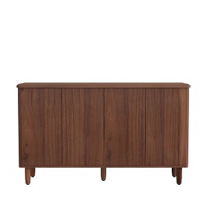 Lirago,4-Door Accent Storage Cabinet – Brown Semicircle-Door Sideboard with Tiered Shelves – Modern Living/Dining Room - 1 of 4