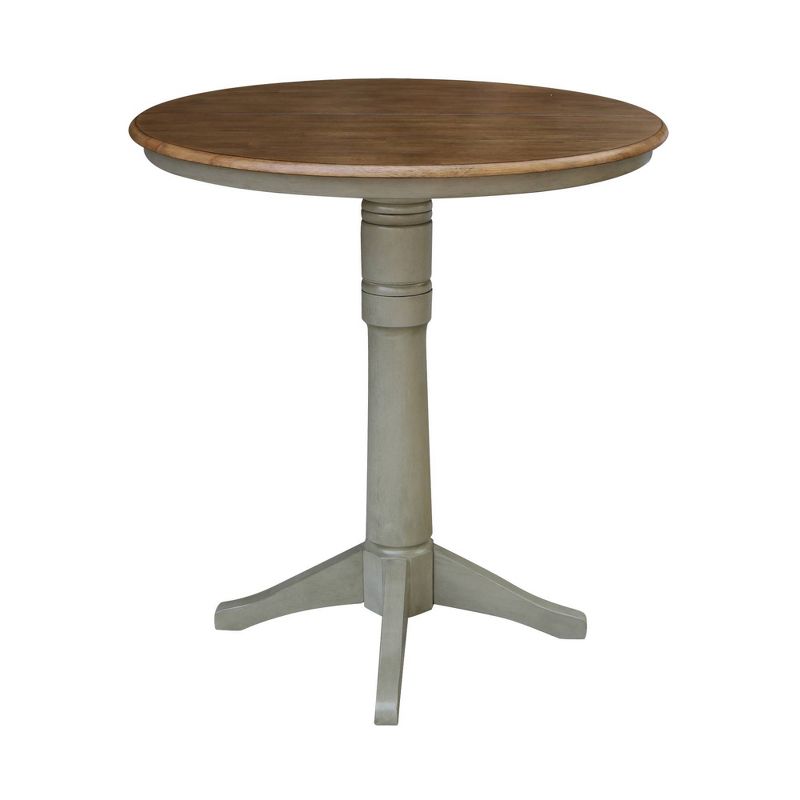 36" Magnolia Round Top Bar Height Dining Table with 12" Leaf - International Concepts, 4 of 10