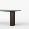 SpassWay 30"H Design Oval Wood Dining Table Kitchen Table Conference Table Gathering Table with Double Pedestal Black/Walnut/Natural Wood - 4 of 4