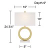 360 Lighting Bryce 24 3/4" High Ring Modern Table Lamp Gold Finish Metal Single White Shade Living Room Bedroom Bedside Nightstand House Office - 4 of 4