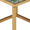 vidaXL Coffee Table Green 15.7"x15.7"x13.8" Real Stone with Marble Texture - 3 of 4