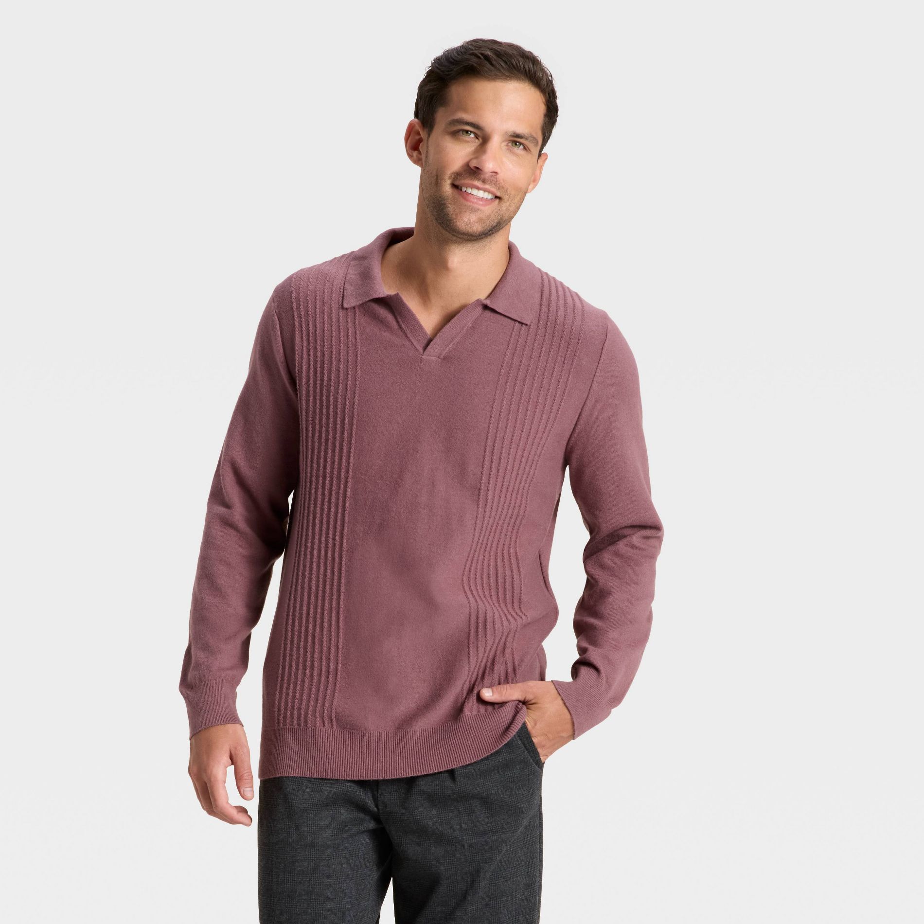 Men's Soft Knit Johnny Collar Polo Sweater - Goodfellow & Co™