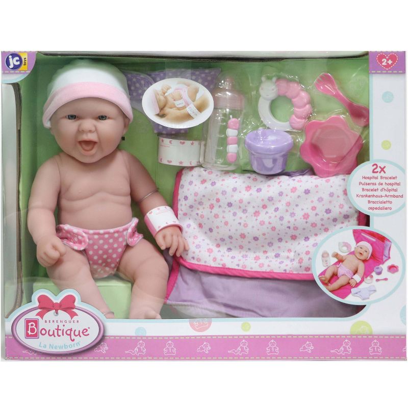 JC Toys La Newborn 13&#34; Baby Doll with 7pc Diaper Bag Set, 4 of 7