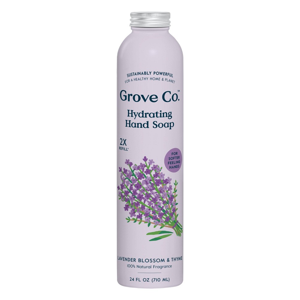 Assorted miscellaneous included” Grove Co. Lavender & Thyme Hand Soap Refill - 24 fl oz, scrubbing bubbles,meters clean day 