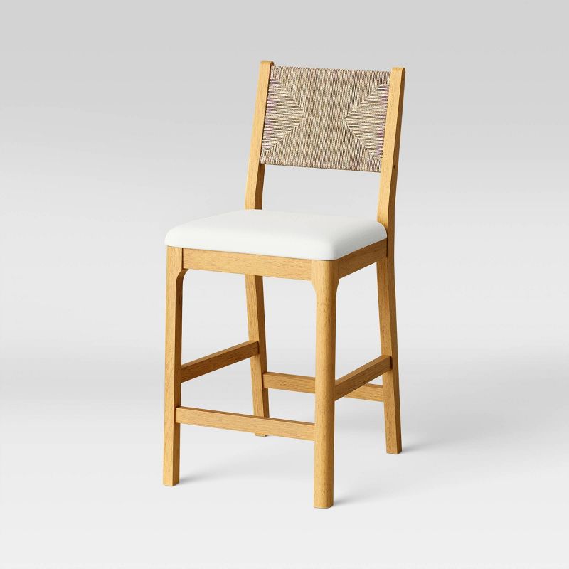 Bowman Counter Height Barstool Woven and Wood - Threshold&#8482;, 4 of 13